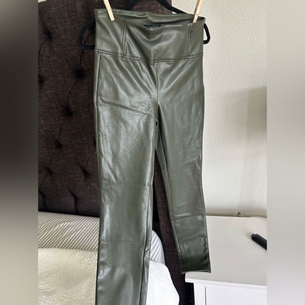 Laundry By Shelli Segal Olive Faux Leather Pants